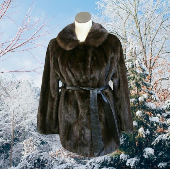 Dark Chocolate Brown Fur Coat - Picture 1 of 7